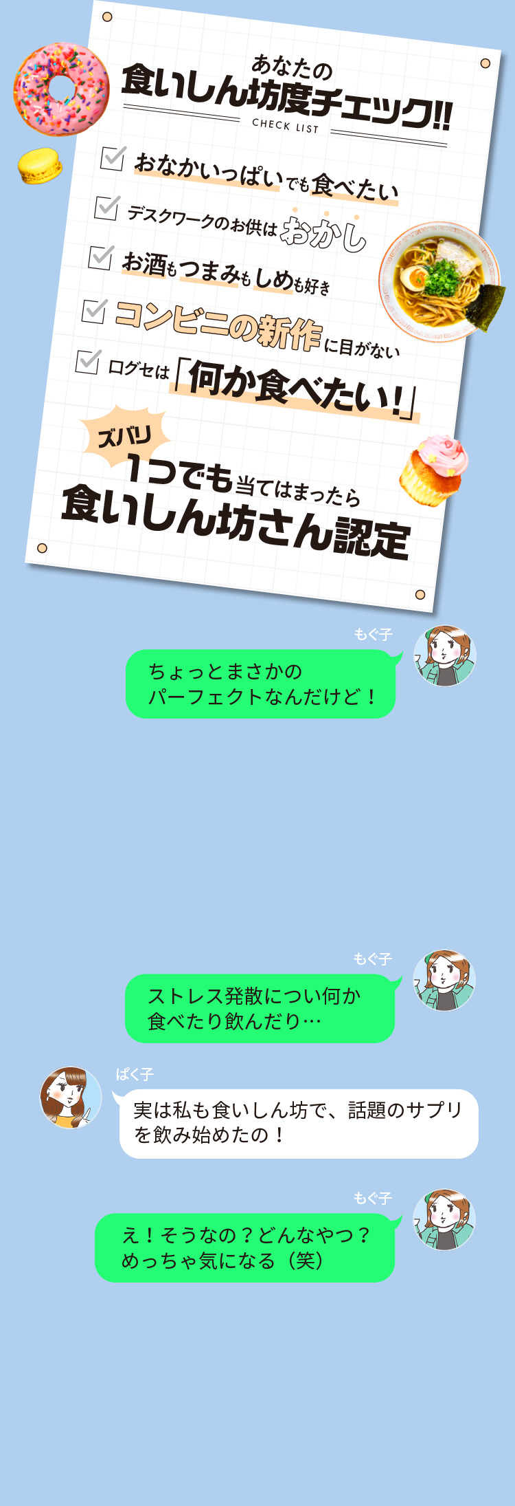 あなたの食いしん坊度チェック!!