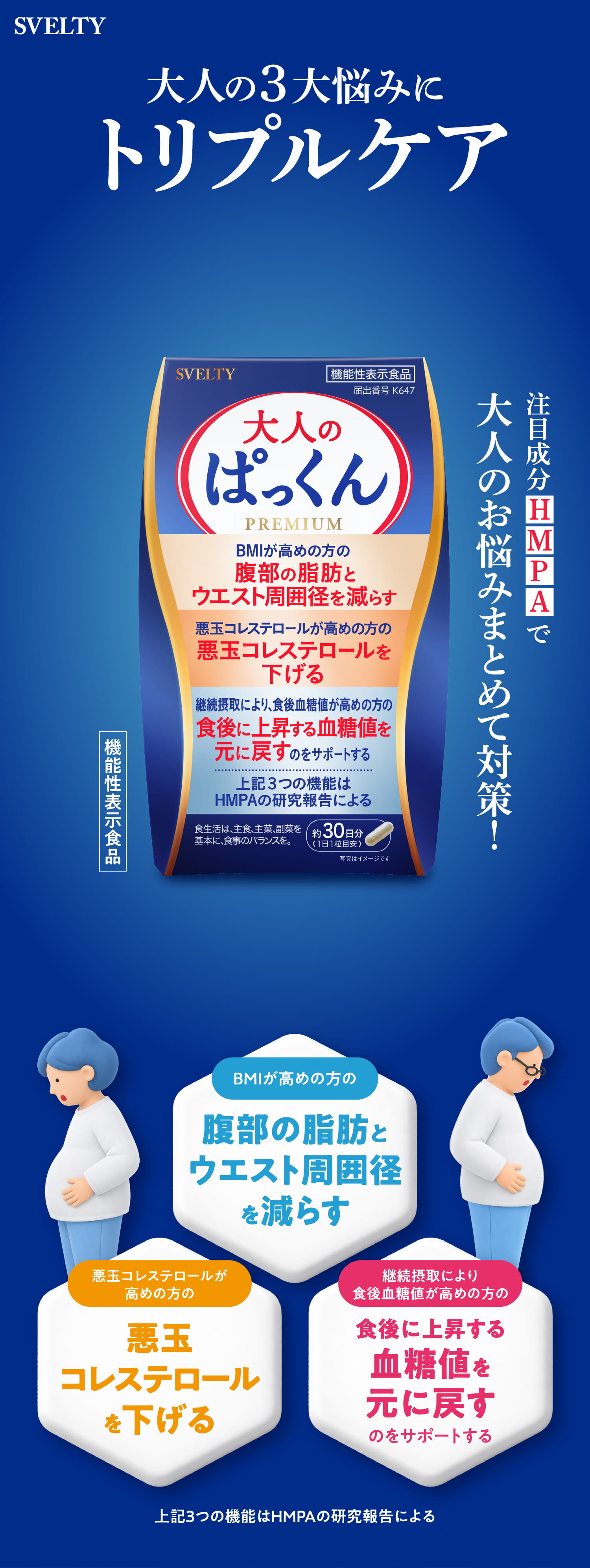 腹部の脂肪とウェスト周囲径を減らす 大人のぱっくん PREMIUM